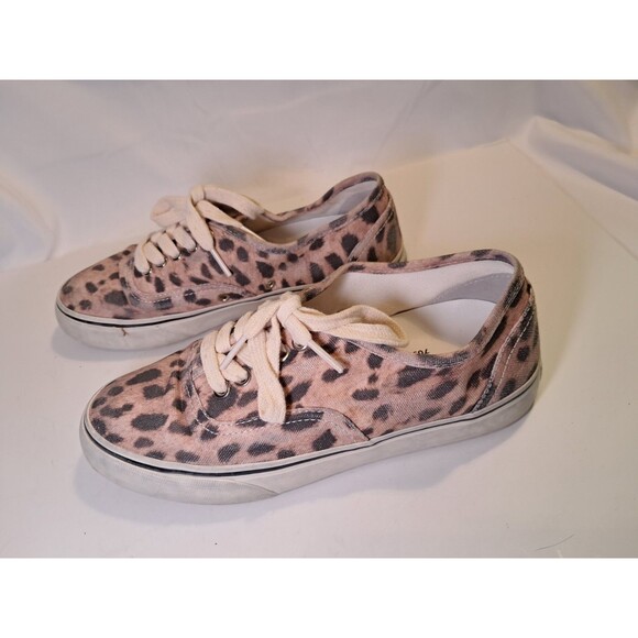 Re/Done Faded Leopard Print Low Top Skate Sneakers Lace Ups Size 38 EU/7.5 US - Picture 3 of 8